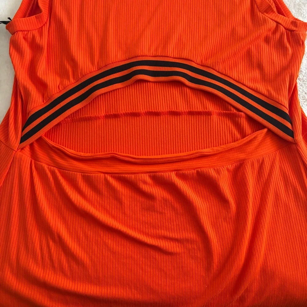 NWT Future Collective Red Orange Midi Dress Open Back Cutout XL 1X Casual - Picture 5 of 10